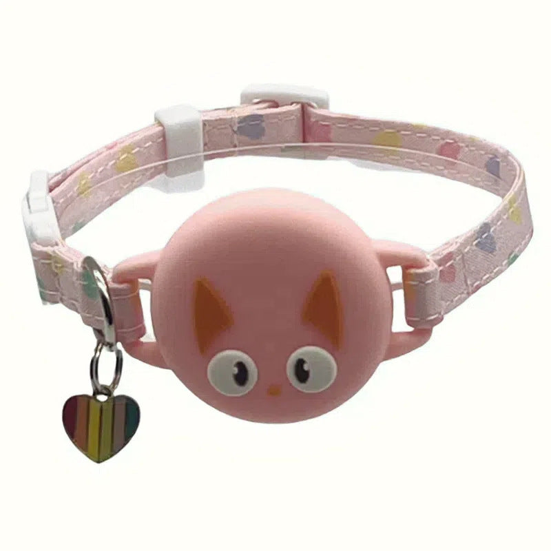 Glow-in-the-Dark Breakaway Cat Collar Compatible with AirTag – Anti-Lost Adjustable Collar with Silicone AirTag Holder
