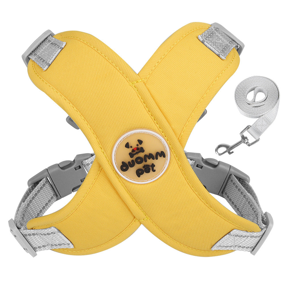 X-Style Dog Harness Leash Set, Escape-Proof Reflective Vest Walking Harness for French Bulldog Shiba Inu, Outdoor Pet Walking Gear