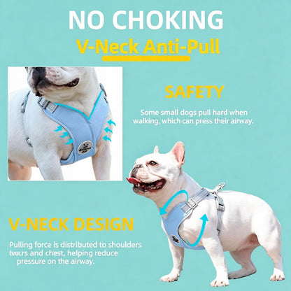 X-Style Dog Harness Leash Set, Escape-Proof Reflective Vest Walking Harness for French Bulldog Shiba Inu, Outdoor Pet Walking Gear