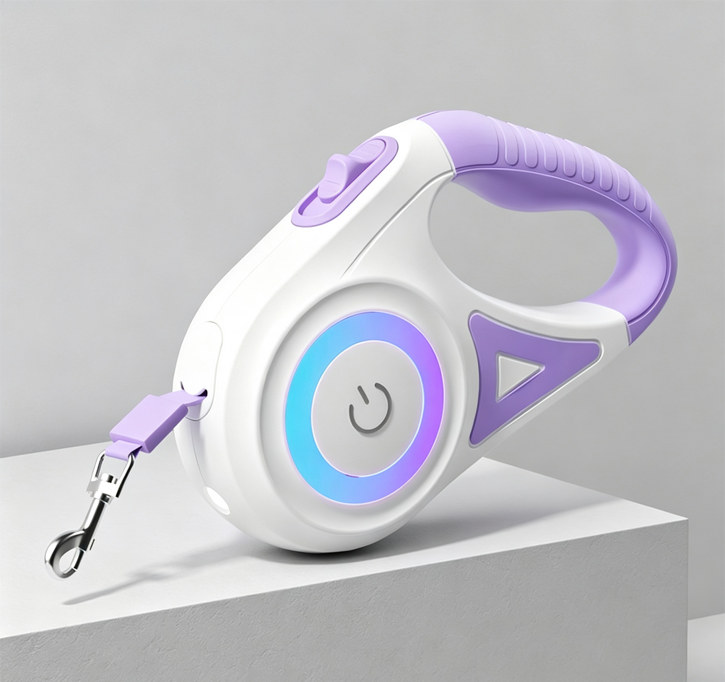 LED Retractable Dog Leash with Flashlight & Glowing Ring | Anti-Pull Automatic Pet Leash