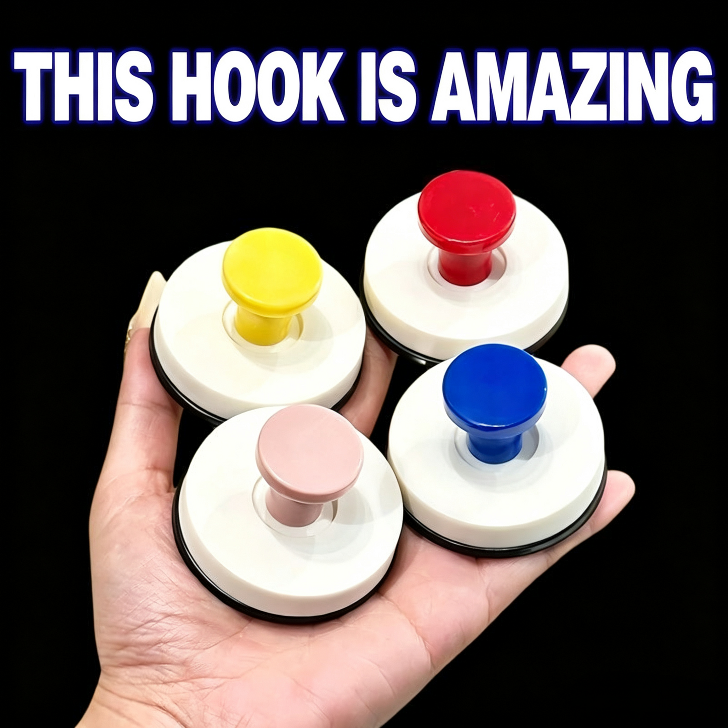 Colorful Vacuum Suction Wall Hook – Heavy-Duty No-Drill Removable Hook