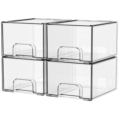 Clear Stackable Storage Drawers – Multi-Purpose Organizer for Makeup, Pantry, Bathroom & Desk
