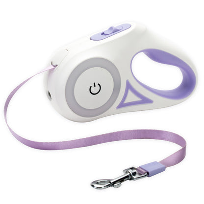 LED Retractable Dog Leash with Flashlight & Glowing Ring | Anti-Pull Automatic Pet Leash