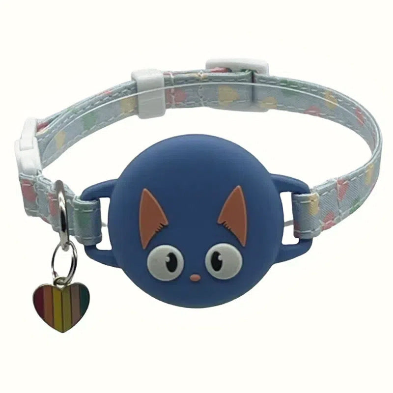 Glow-in-the-Dark Breakaway Cat Collar Compatible with AirTag – Anti-Lost Adjustable Collar with Silicone AirTag Holder