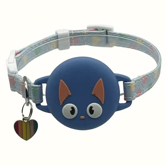 Glow-in-the-Dark Breakaway Cat Collar Compatible with AirTag – Anti-Lost Adjustable Collar with Silicone AirTag Holder