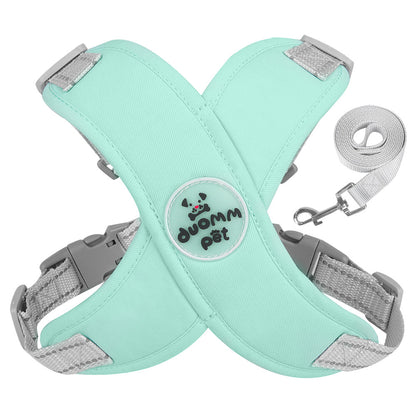 X-Style Dog Harness Leash Set, Escape-Proof Reflective Vest Walking Harness for French Bulldog Shiba Inu, Outdoor Pet Walking Gear