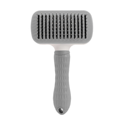 Self-Cleaning Pet Slicker Brush with One-Click Hair Removal – Stainless Steel Grooming Brush for Dogs & Cats