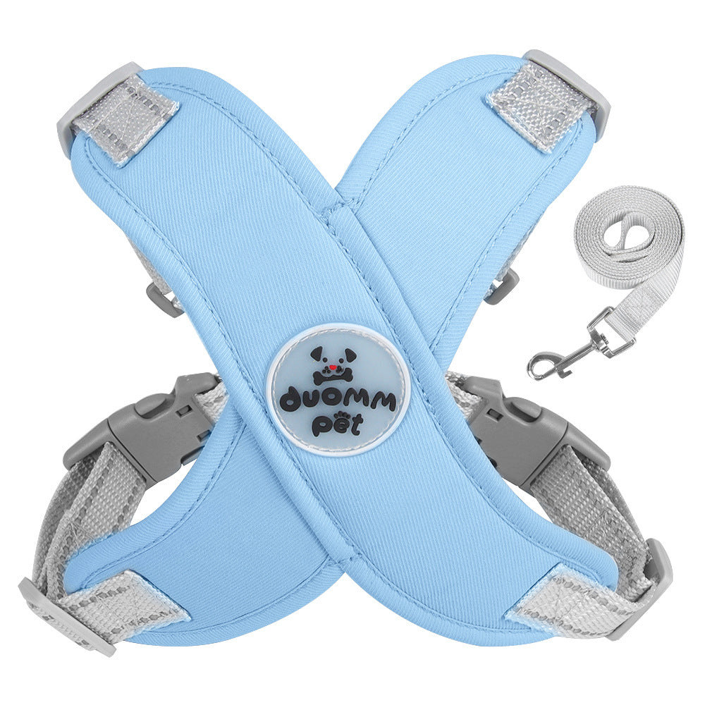 X-Style Dog Harness Leash Set, Escape-Proof Reflective Vest Walking Harness for French Bulldog Shiba Inu, Outdoor Pet Walking Gear