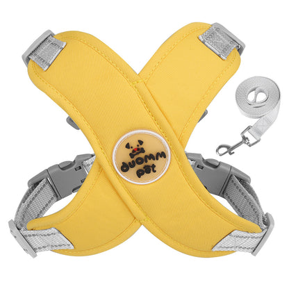 X-Style Dog Harness Leash Set, Escape-Proof Reflective Vest Walking Harness for French Bulldog Shiba Inu, Outdoor Pet Walking Gear