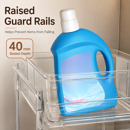 Pull-Out Under Sink Organizer – 2-Tier Sliding Cabinet Storage Shelf for Bathroom Counter & Vanity