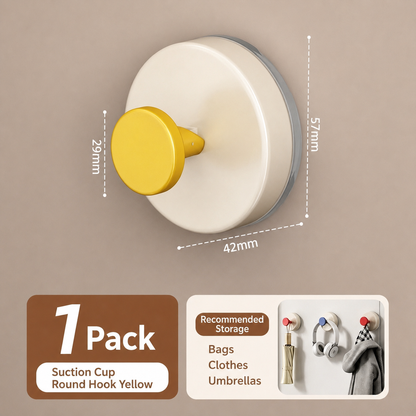 Colorful Vacuum Suction Wall Hook – Heavy-Duty No-Drill Removable Hook