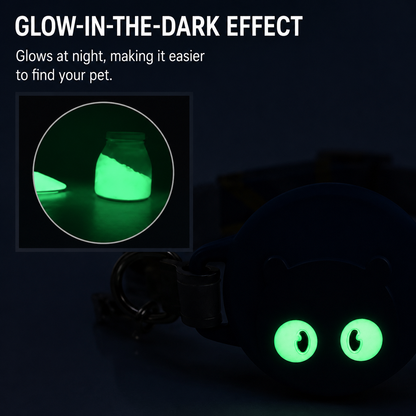 Glow-in-the-Dark Breakaway Cat Collar Compatible with AirTag – Anti-Lost Adjustable Collar with Silicone AirTag Holder