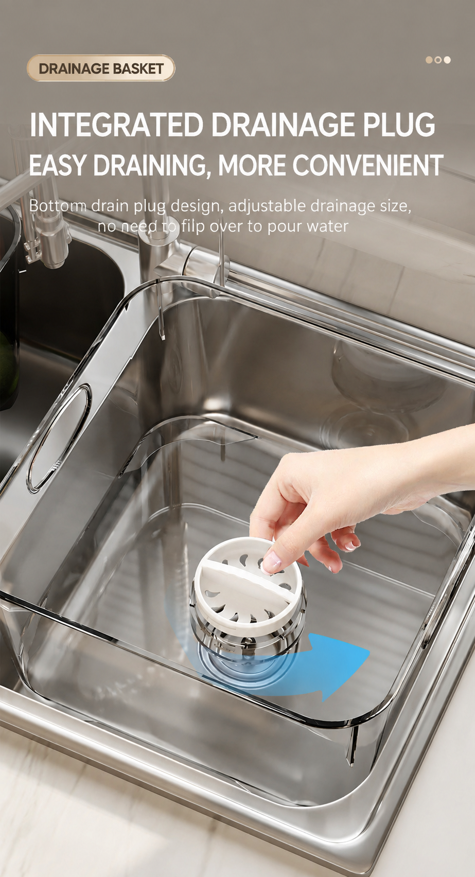 Premium Kitchen Colander Basket – Hanging Drain Bowl for Fruits, Vegetables & Food Preparation