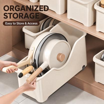 Rolling Kitchen Cabinet Organizer for Pots, Pans & Lids