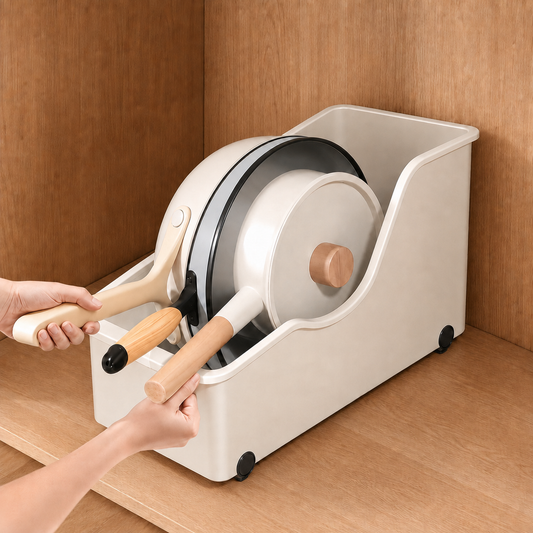 Rolling Kitchen Cabinet Organizer for Pots, Pans & Lids