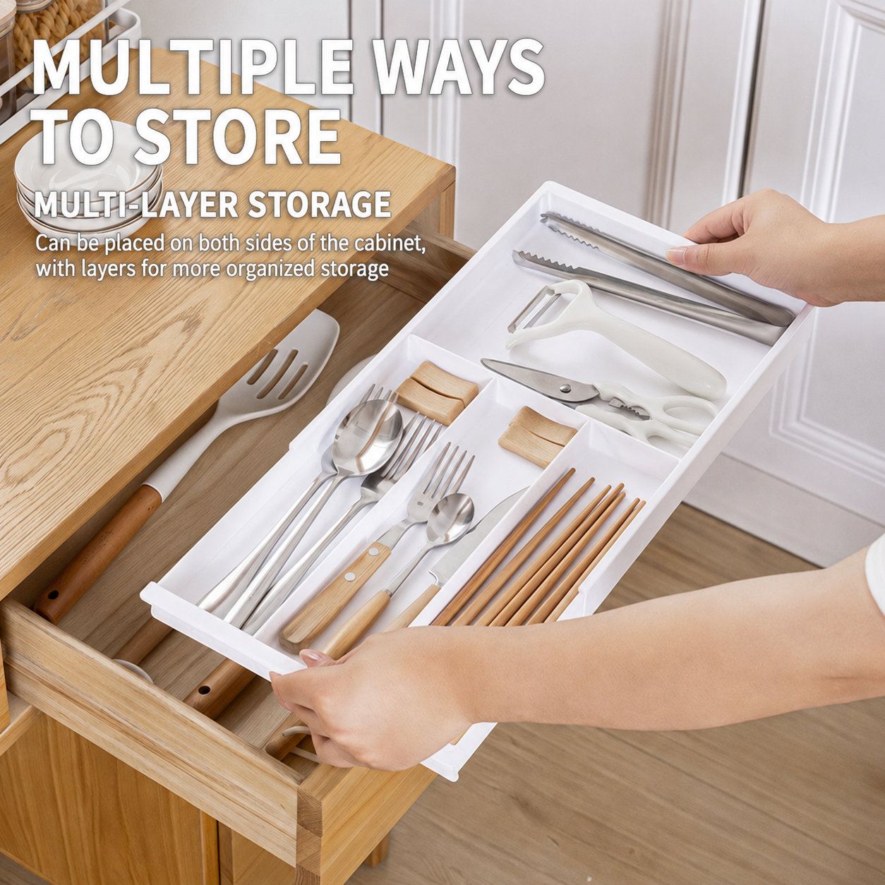Expandable Cutlery & Utensil Drawer Organizer – Adjustable 32–52 cm