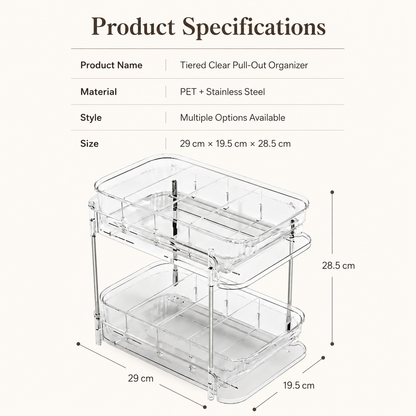 Pull-Out Under Sink Organizer – 2-Tier Sliding Cabinet Storage Shelf for Bathroom Counter & Vanity