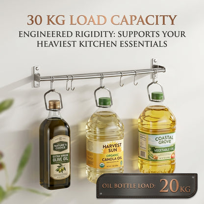 Multi-Purpose Wall-Mounted Stainless Steel Rack with Dual Installation (Drill & No-Drill)
